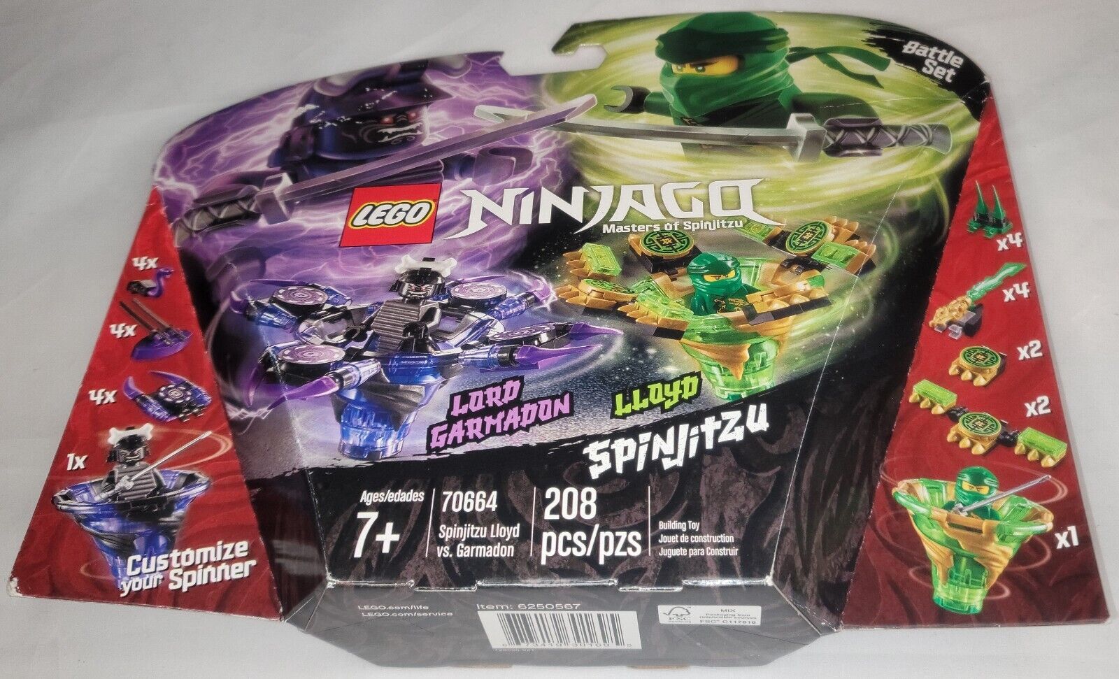 LEGO 70664 Spinjitzu Lloyd vs. Garmadon Battle set spinners green ninja