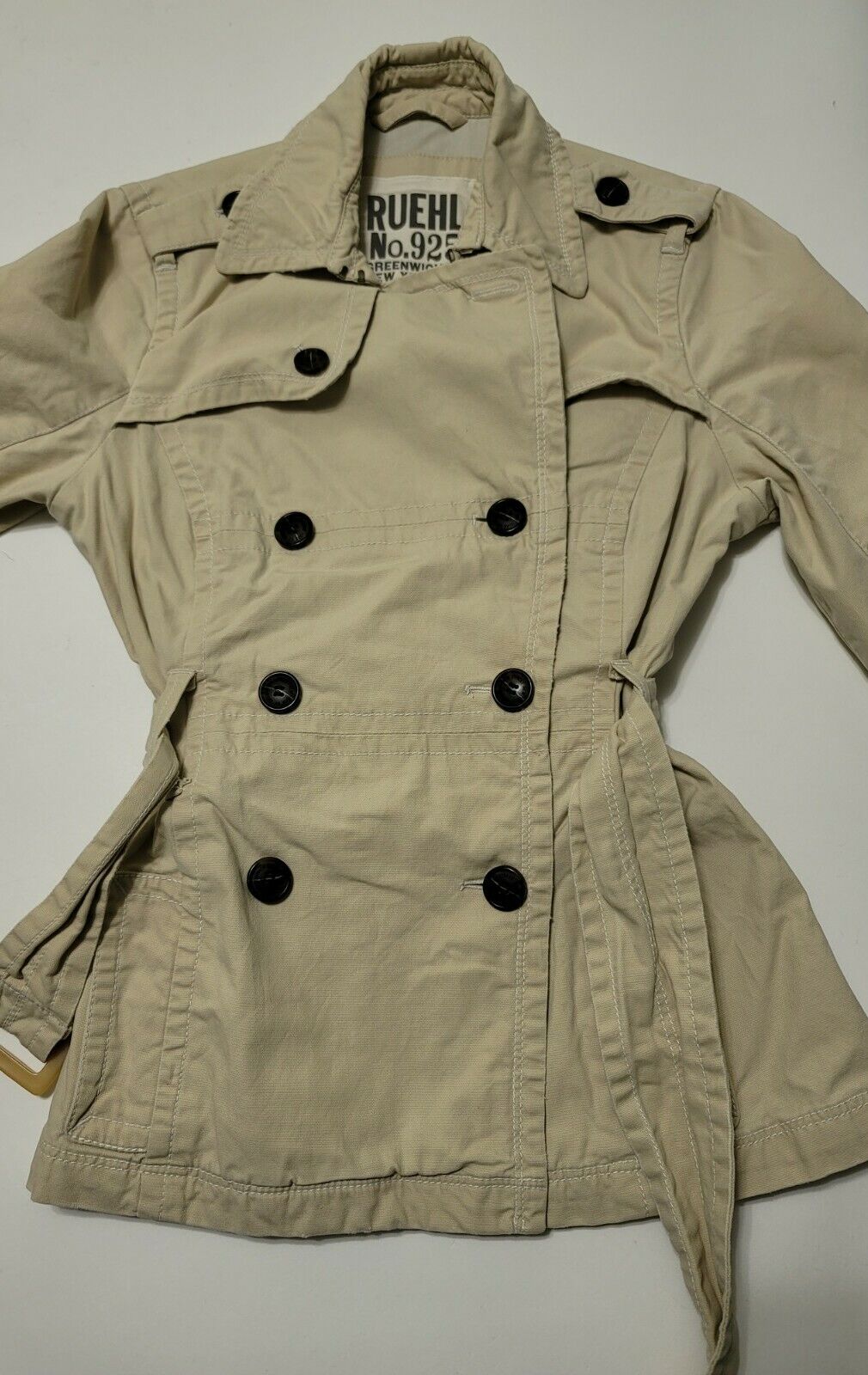 Ruehl No 925 Womans Small Beige Jacket Trench Coa… - image 5