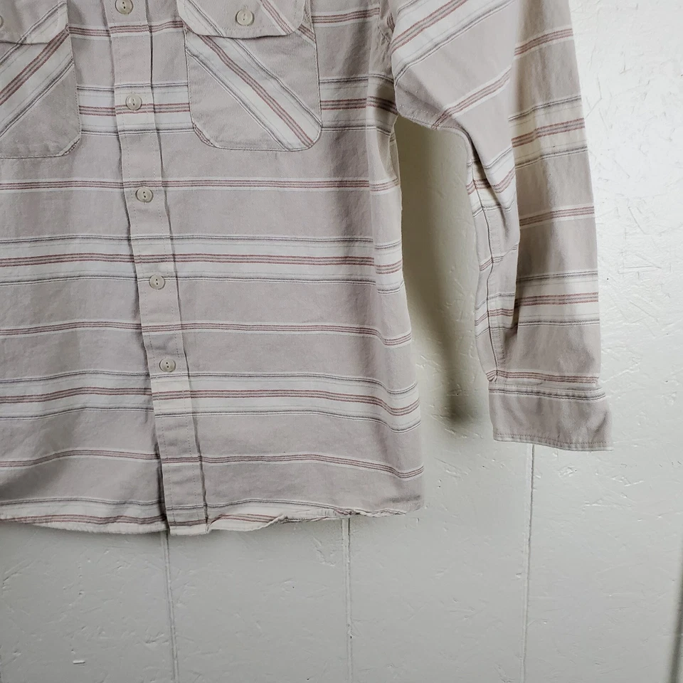 Pendleton Button Up Shirt Mens Extra Large Beige Stripe Collared Long Sleeve - Image 4 of 4