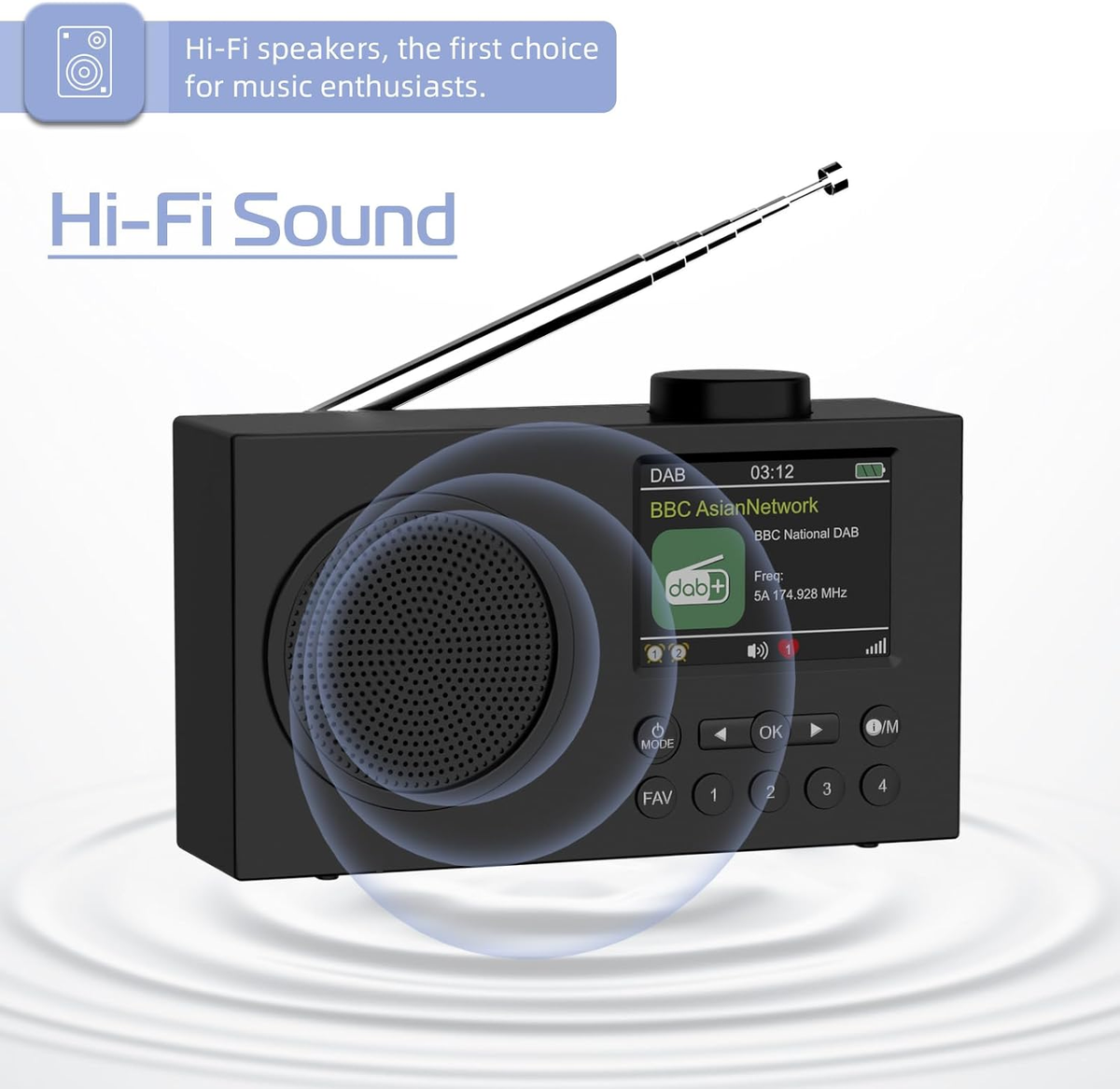 Radio Digitale Hama Con DAB+/FM/Bluetooth - Presa Diretta, Display 5cm, Sveglia, Bianco - Foto 4