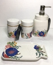 Mason Jar Kitchen Accessories Set 4 Pcs Salt Pepper Shakers Spoon Rest Soap Pump