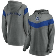 Toronto Maple Leafs Fanatics Go All Out Chevron Raglan Gray Pullover Hoodie