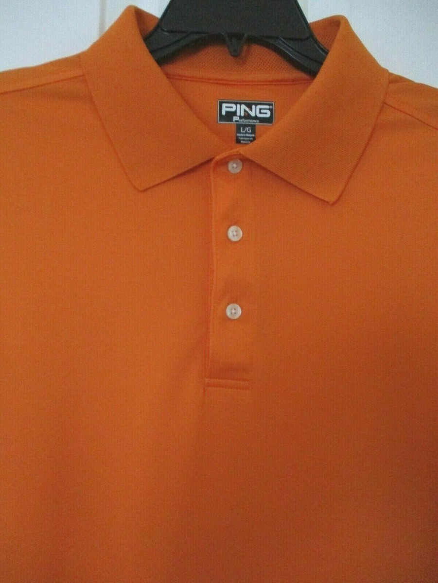 PING Mens S/S Orange Golf Polo Shirt NWOT - Size Large | eBay