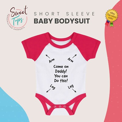COME ON DADDY YOU CAN DO THIS BABY BODY SUIT MITWACHSENDE WESTE KIND KINDER GESCHENK