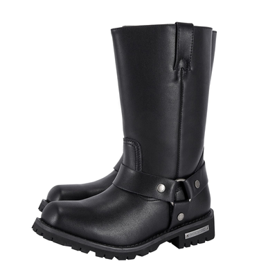 Mens Motorcycle Leather Boots Biker Boots Riding Boots Black  display picture 2