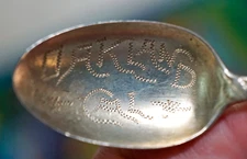 Miniature Sterling Silver Spoon Souvenir Oakland Cal. Mechanics Silver Co.