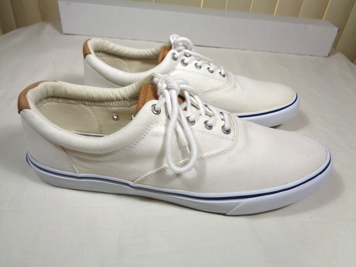 Sperry topsider Striper II white boat shoes CVO Sneakers men's size 13 M  EUC