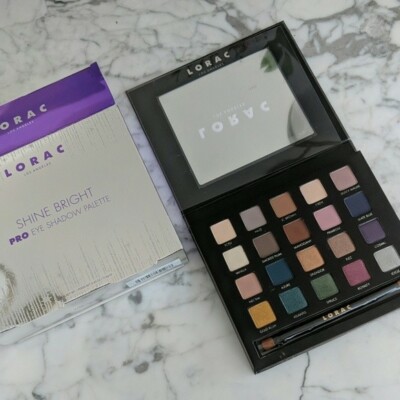 LORAC  - SHINE BRIGHT PRO EYESHADOW PALETTE - with Dual Ended Shadow Brush 