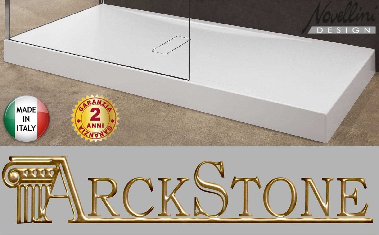 Piatto Doccia Novellini Custom 140x80 H12cm Bianco Fondo Liscio Piletta Piedini