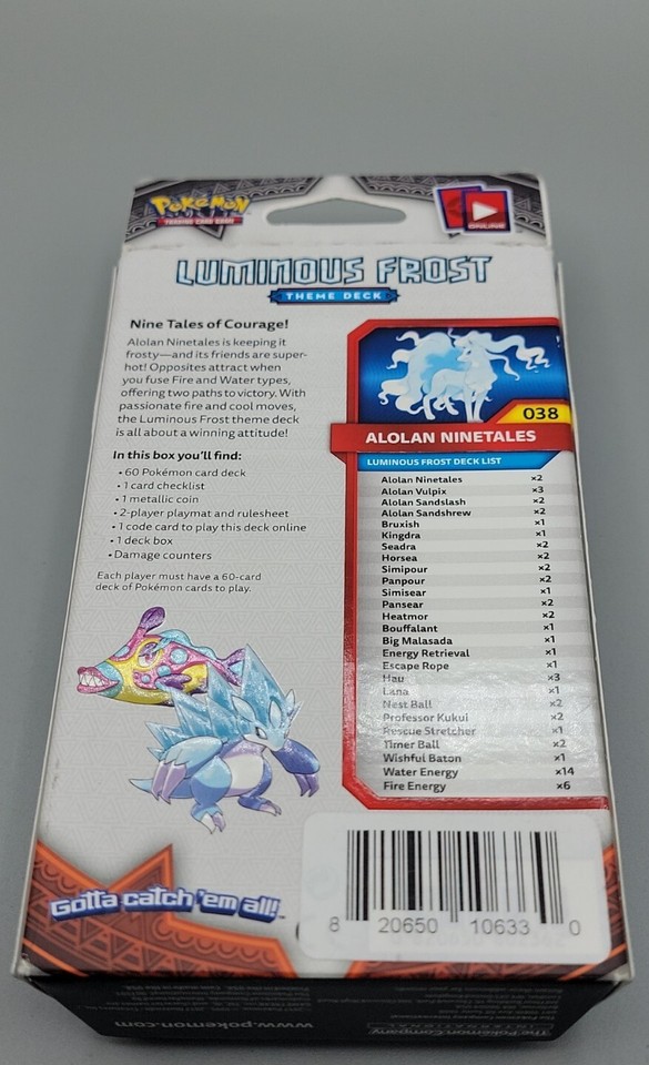 Pokémon Luminous Frost Theme Deck Sun & Moon Burning Shadows Trading