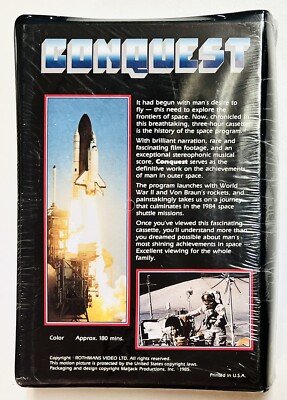 CONQUEST 1985 VHS MPI Double Clamshell 3-Hour Space Exploration