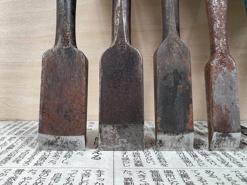 Vintage Japanese Chisel 10set Nomi /Hand Plane Saw Iron Hammer Hand Tool/d62 - Picture 6 of 23