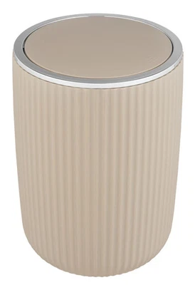 WENKO Schwingdeckeleimer Agropoli L Kosmetikeimer mit Schwingdeckel 5,5 l Beige - Bild 1 von 3