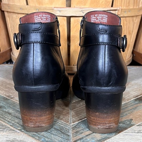 Dansko Perry Burnished Black Leather Waterproof Zip Up Ankle Booties Women EU 40 - 第 6/13 張圖片
