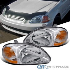 Headlights Fits 1996-1998 Honda Civic 24dr Head Lamps Leftright Pair 96-98