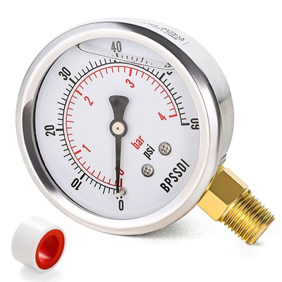 #ad 0 60 Psi Glycerin Liquid Filled Low Pressure Gauge 2.5quot; Dial Size 1 4quot; NPT Low $12.99