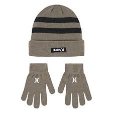 Unisex Kids Beanie and Glove Set Large Khaki