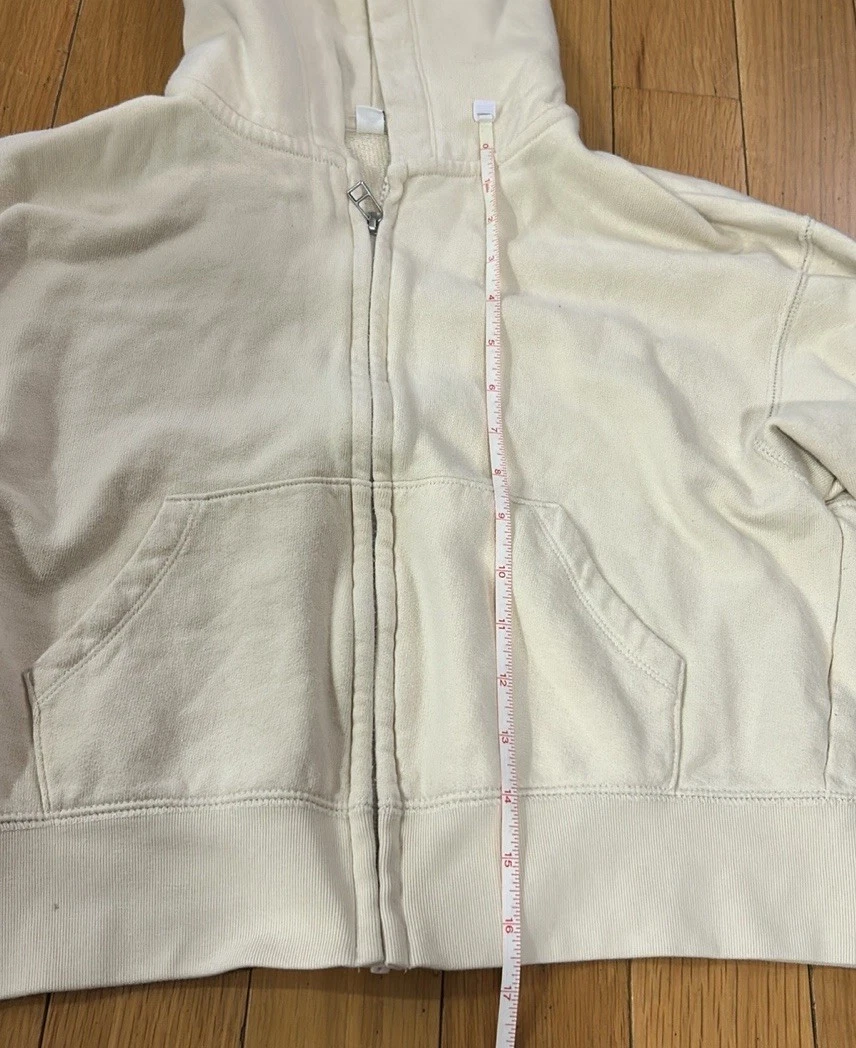 OFF WHITE Felpa donna UNIQLO full zip manica lunga con cappuccio taglia M (giapponese)