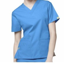 Lot of 2 Wink Origins Bravo-Women's V-Neck Hospital Work Scrub Top XS Blue NEW 