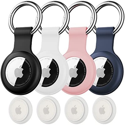 IPX8 Waterproof for AirTag Keychain Holder-4 Pack,with Black white blue pink