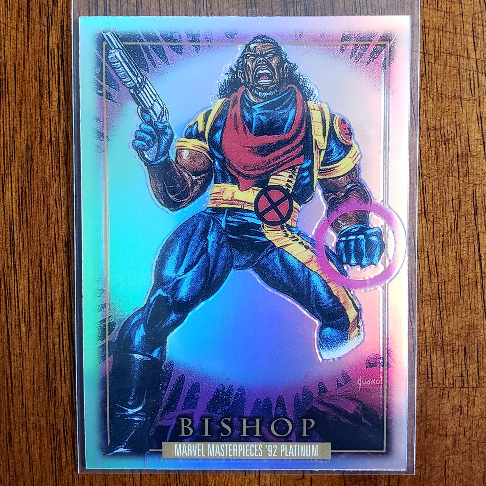 2024 Marvel Masterpieces 92 Platinum Bishop # 6 Rainbow Base Rare Insert