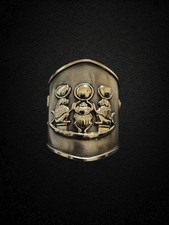 Ancient Egyptian Scarab Bracelet Sun Disk Protection Brass Cuff