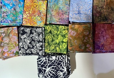 Moda Batik Bundle 11 pc Fat Quarters Multicolor Cotton Quilting Fabric Lot