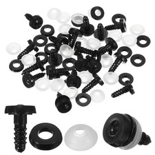 12mm Doll Joints, 20Set Plastic Removable Animal Joints Parts, Black  Clear