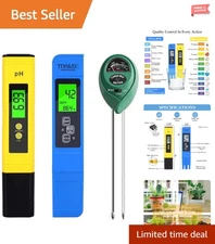 3-Pack PH Meter, TDS & Soil Tester Kit for Accurate Water Quality Monitoring