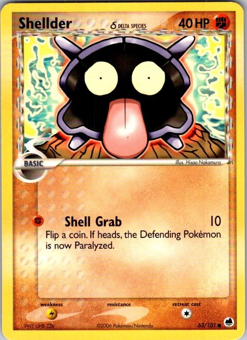 Pokemon | Dragon Frontiers | Shellder (Delta Species) | 63/101 | Normal | NM