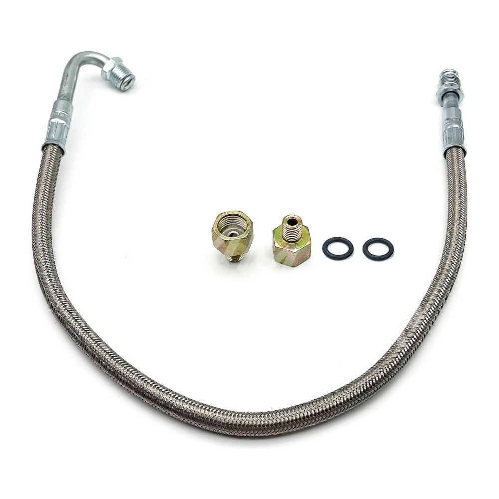 Fit For 1989-1998 Dodge Ram 5.9L Cummins Turbo Oil Feed Line Hose W/Connectors