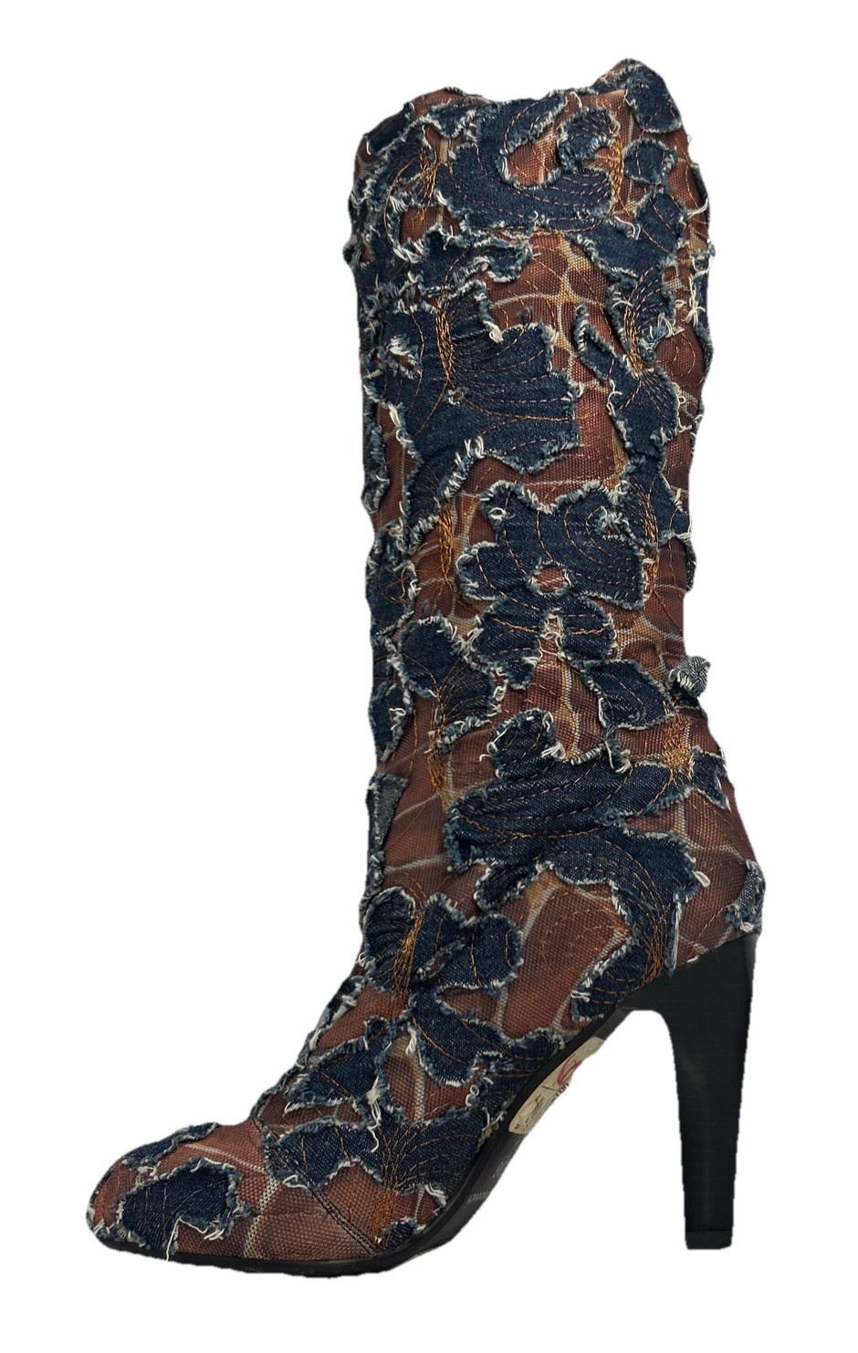 Unique Elizabeth Patchwork Boho High Heel Boots I… - image 7