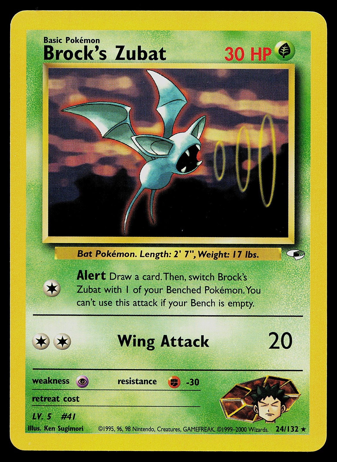 Pokemon Card - Brock's Zubat Gym Heroes 24/132 Rare