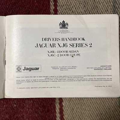 1974-1979 Jaguar XJ6 Series 2 Owner Operator Manual. | eBay
