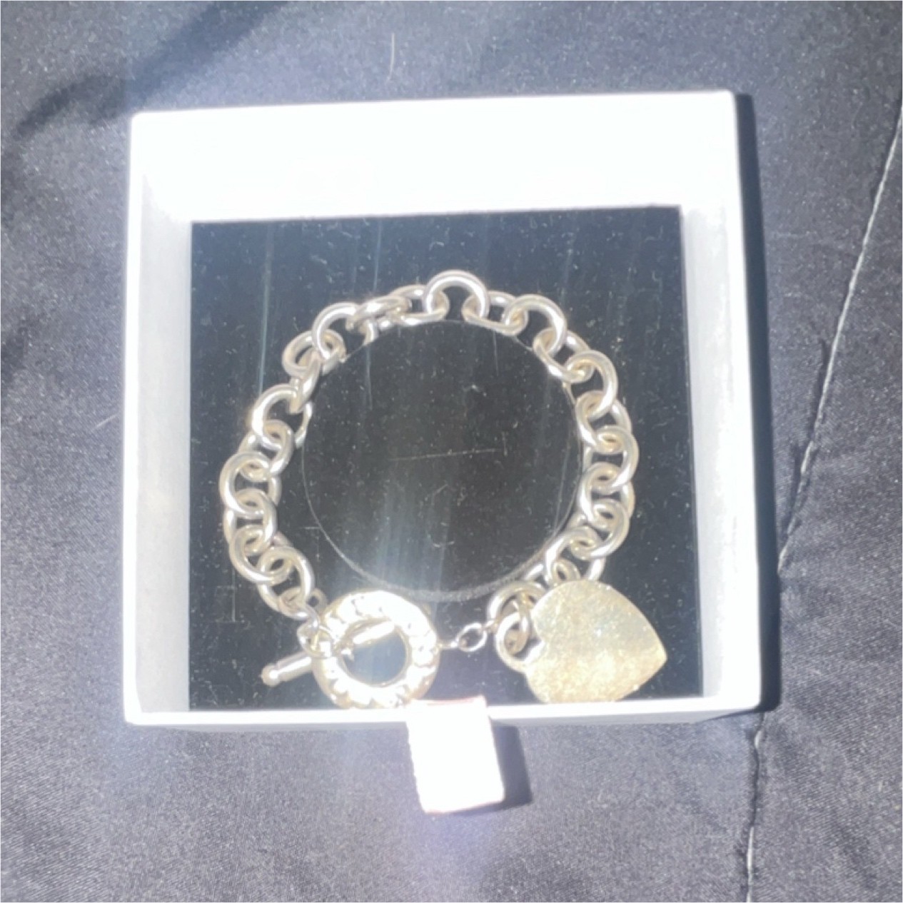 Tiffany & Co Silver Oval Link Chain Bracelet Togg… - image 1