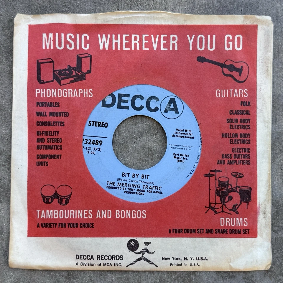 PROMO 45 • The Merging Traffic • Deep In Kentucky/Bit By Bit • Decca Sleeve (EX) - Image 2 of 4