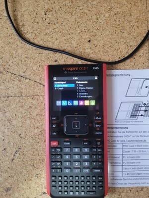 Texas Instruments TI Nspire CX II-T CAS Grafikrechner - Schwarz/Rot mit Hülle