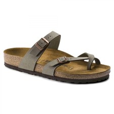 Birkenstock Unisex Mayari Birkibuc Sandal  Stone  Authentic New