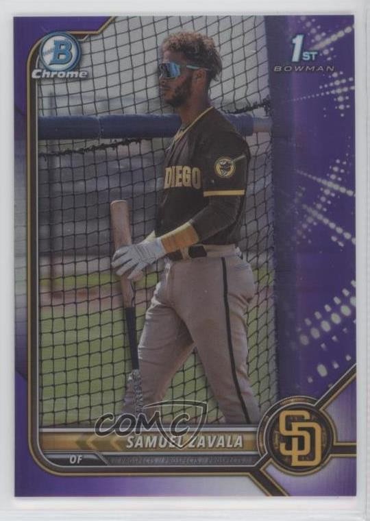 2022 Bowman Chrome Prospects Purple Refractor /250 Samuel Zavala #BCP-203 0xn3