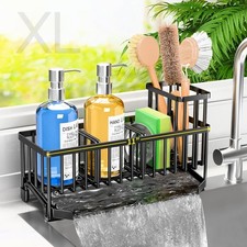 Extra Large 11'' Sink Caddy With Drain Tray Non-slip Kitchen Sink Organizer W...