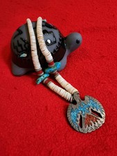 VINTAGE SIGNED NATIVE AMERICAN THUNDERBIRD NECKLACE (THOMAS TSO?)