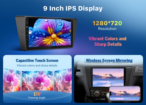 For BMW E90 E91 E92 328i 335i M3 Android 14 9" Car Radio Stereo CarPlay GPS WiFi - Picture 12 of 28