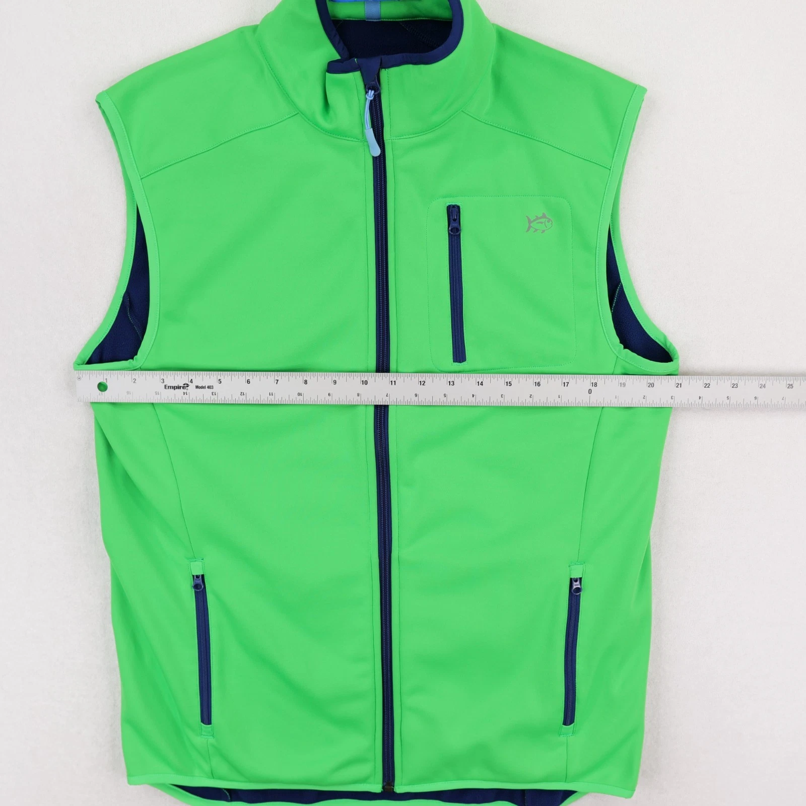 Southern Tide Full Zip Performance Vest Men Medium Neon Green Golf Tide to Trail - product detail image 7