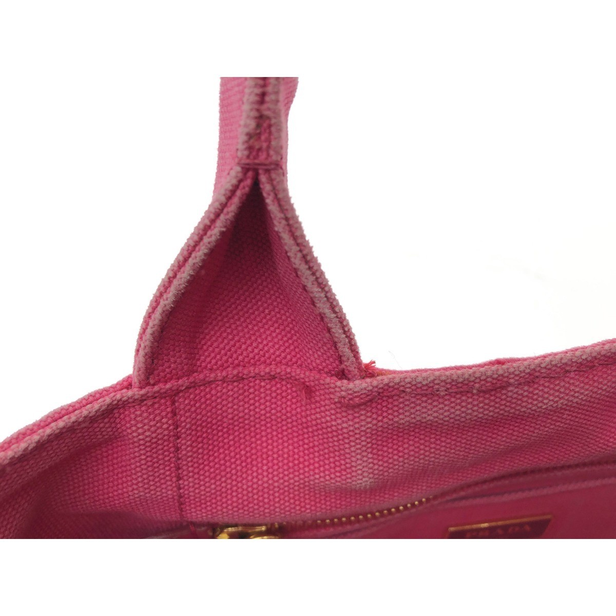 PRADA Ladies Tote Bag Canapa Tote Canvas BN1877 Pink Slight Scratches and Stains thumbnail 8