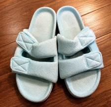 Light Blue Double Strap Slippers Sz 8