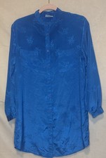 Vintage Jayre California blue satin Button sleepshirt nightgown women's size M