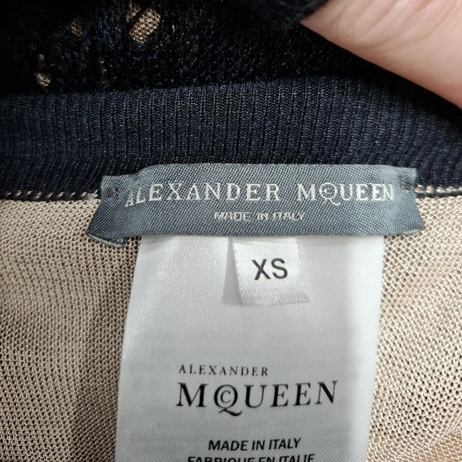 Alexander Mcqueen abito maxi pizzo spalle scoperte in seta donna nero Xs