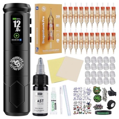 A1 Pro Tattoo Maschine Set kabellos Rotary Komplettset 4.0mm Stroke