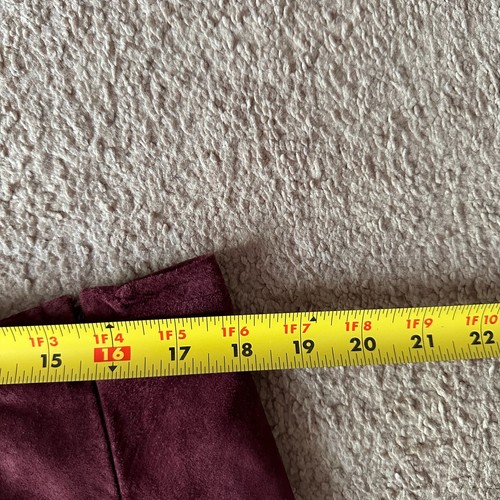 Coldwater Creek Skirt Womens Petite XL Maroon Red Suede Leather Back Zip - Picture 8 of 11