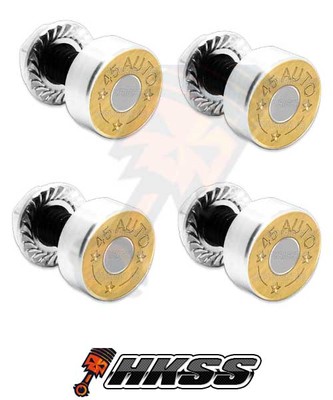 4 Silver Billet Aluminum License Plate Frame Tag Bolts - 45 AUTO BULLET C78